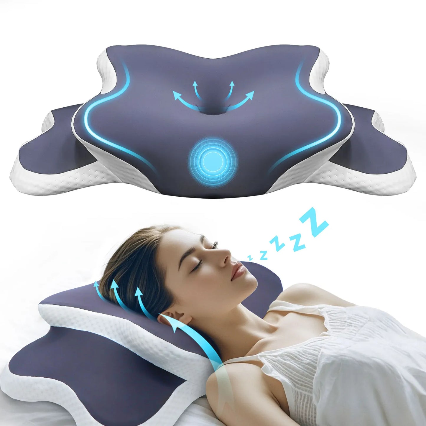 Oreiller Cervical Ergonomique en Mousse à Mémoire de Forme – Confort Anti-Douleurs