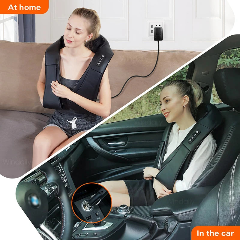 Appareil de Massage Shiatsu 4D Chauffant – Nuque, Épaules & Dos