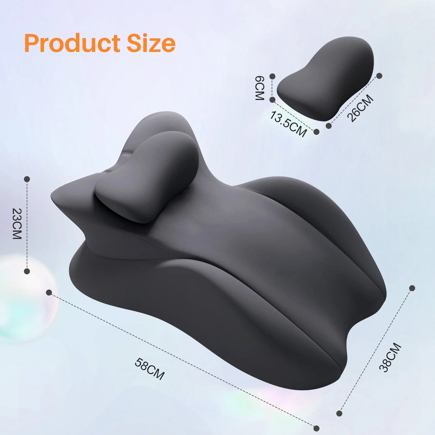 Oreiller Ergonomique Multipositions en Mousse à Mémoire de Forme avec Housse Amovible - Oreiller pour Couple, Soulage les Douleurs Corporelles