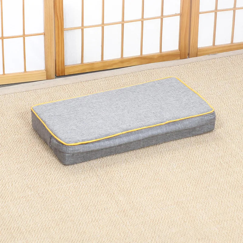 Coussin de Méditation Zafu en Lin Épais — Housse Amovible & Lavable, Yoga & Prière