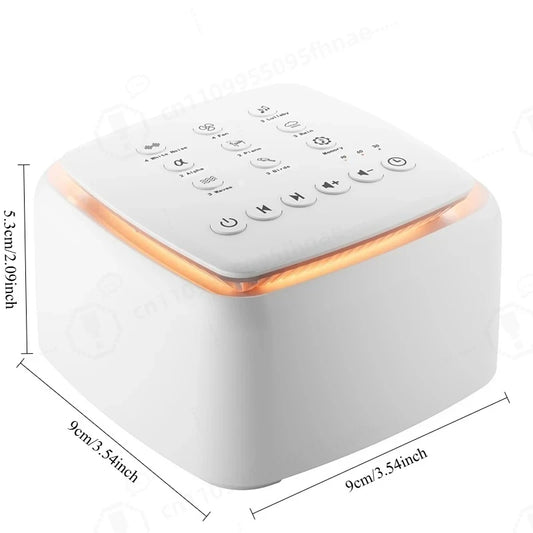 Machine à Bruit Blanc Rechargeable — 30 Sons Apaisants & Veilleuse Chaude