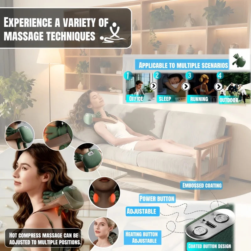 Masseur Nuque & Épaules Électrique — Massage Profond Type Mains Expertes