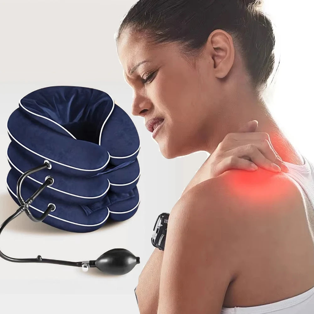 Attelle Cervicale Gonflable – Traction Douce pour Nuque & Prévention des Douleurs