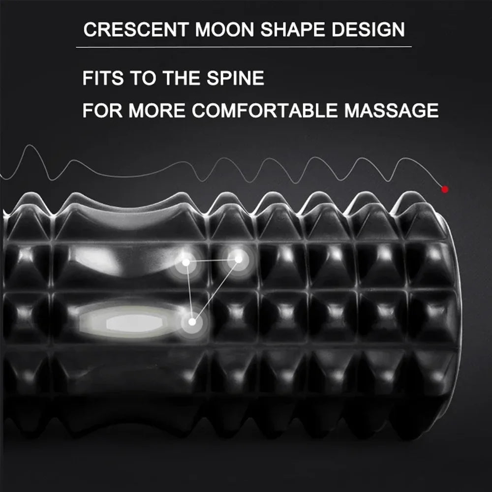 Rouleau de Massage en Mousse 30/45cm — Haute Densité, Soulage le Dos, Jambes & Bras