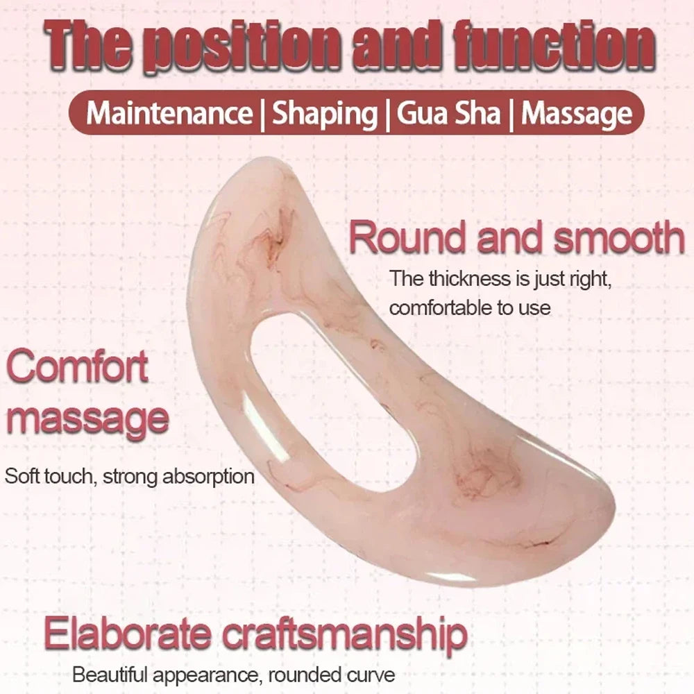 Planche de Massage Gua Sha en Résine avec Manche – Sculpte Visage, Cou & Dos