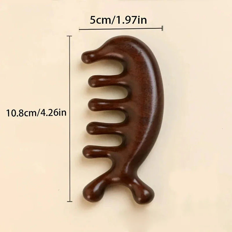 Peigne Gua Sha à Grandes Dents – Massage du Cuir Chevelu, Visage & Corps
