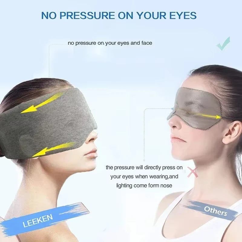 Masque de Sommeil Respirant et Anti-Pression, Léger et Portable pour Voyages et Siestes