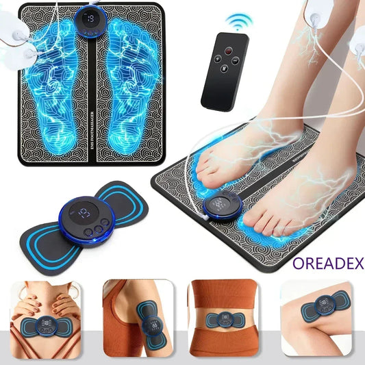Tapis de Massage EMS pour Pieds – Stimulation Musculaire & Circulation Pliable