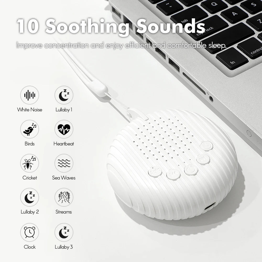 Machine à Bruit Blanc Portable - 12 Sons Apaisants USB