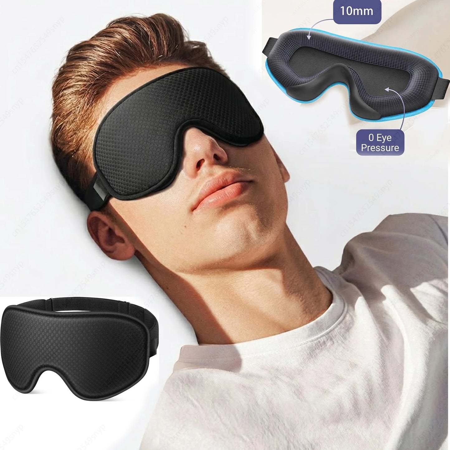 Masque de Sommeil 3D Confort Voyage — Occultant & Respirant