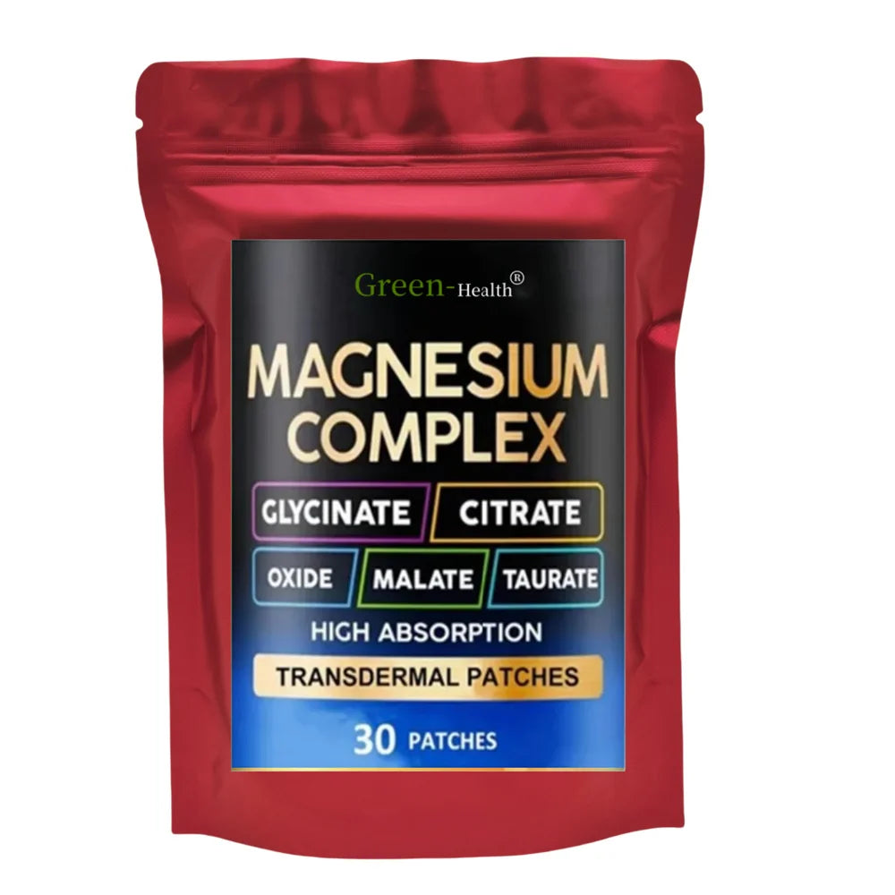 Patchs Magnésium 5-en-1 — Détente Musculaire & Anti-Stress, Boîte de 30