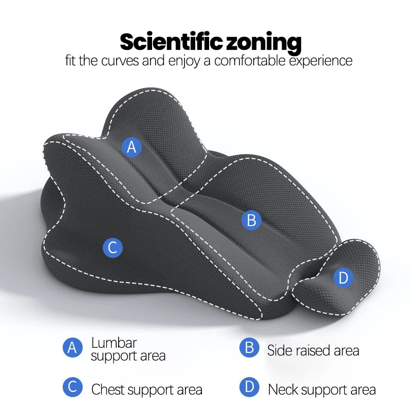 Oreiller de Lecture en Mousse à Mémoire de Forme pour Lit - Oreiller Ergonomique Adulte, Soutien Menton et Dos