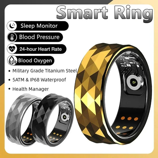 Bague Connectée R12M — Suivi Santé & Sport, Étanche IP68