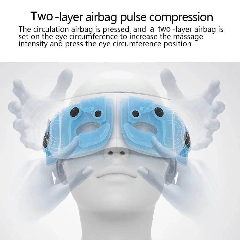 Masseur Oculaire Intelligent — Airbag, Bluetooth & Musique Relaxante