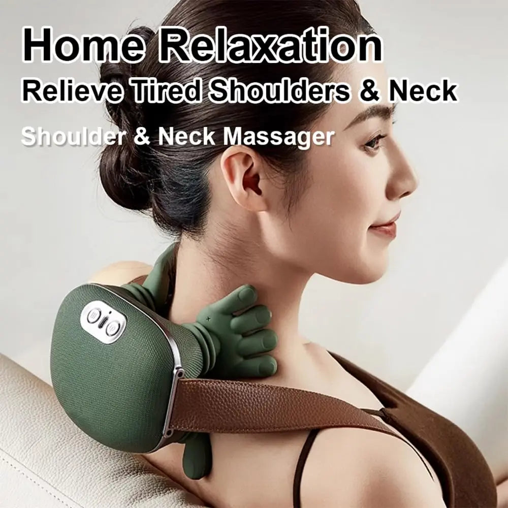 Masseur Nuque & Épaules Chauffant – Shiatsu Sans Fil 3 Modes