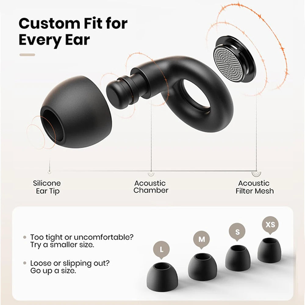 Bouchons d'Oreilles Silicone 25dB — Anti-Bruit Réutilisables, Nuit & Concert