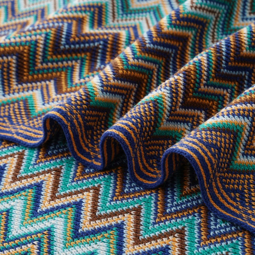 Plaid Battilo Boho, Jeté Léger en Maille avec Pompons, Style Bohème pour Canapé et Lit