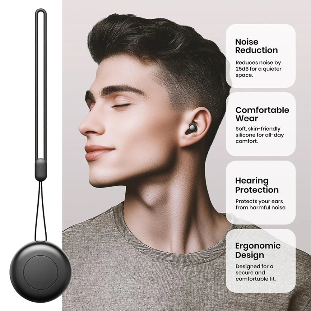Bouchons d'Oreilles Silicone 25dB — Anti-Bruit Réutilisables, Nuit & Concert