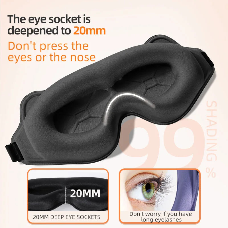 Masque de Sommeil 3D Léger — Bandeau Voyage Ultra-Confortable