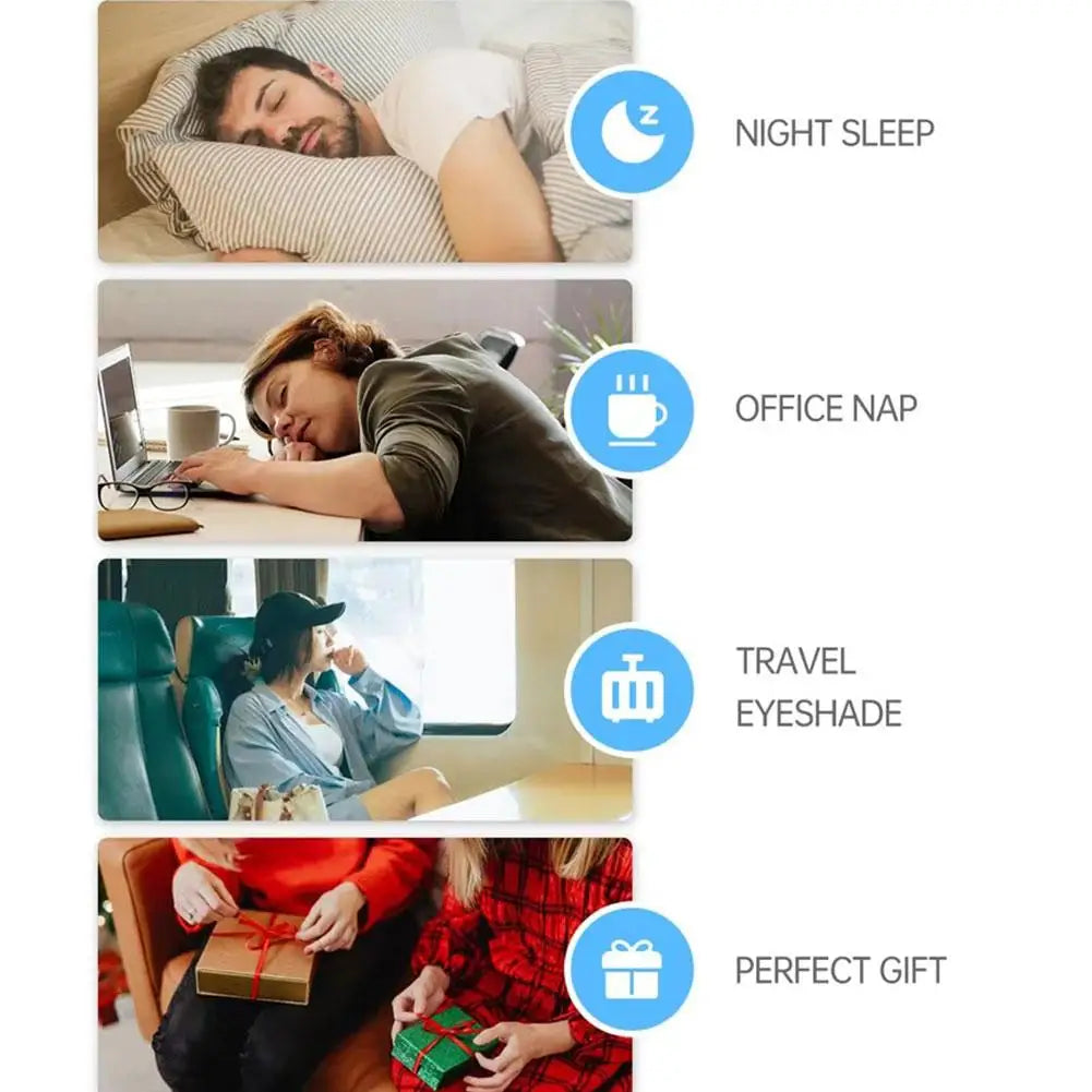 Masque de Sommeil Anti-Insomnie — Occultation 3D, Sangle Ajustable