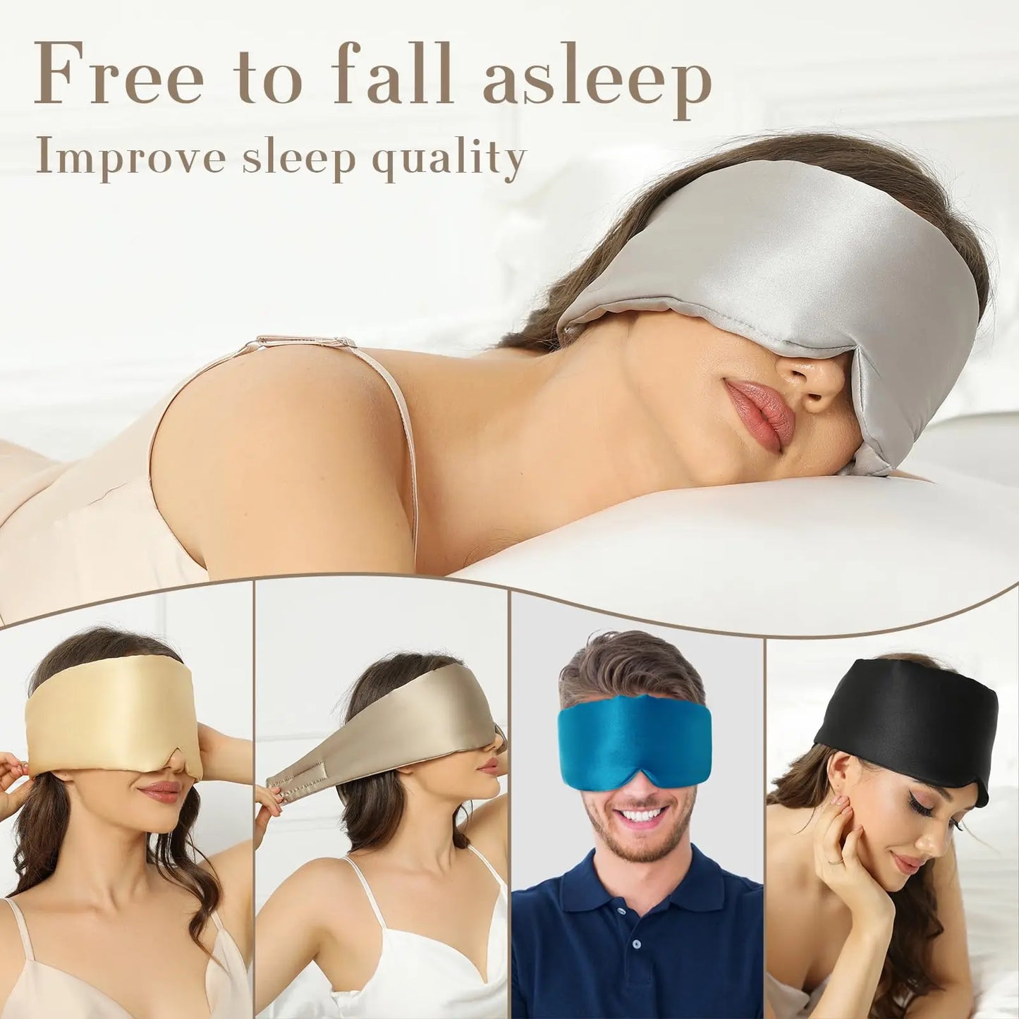 Masque de Sommeil en Soie Mûrier - L'Obscurité Absolue, Douceur en Plus