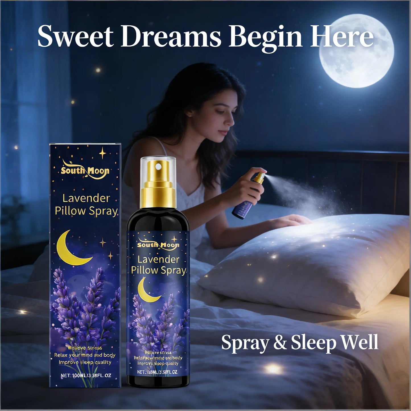 Spray Sommeil à la Lavande — Brume d'Oreiller Anti-Anxiété