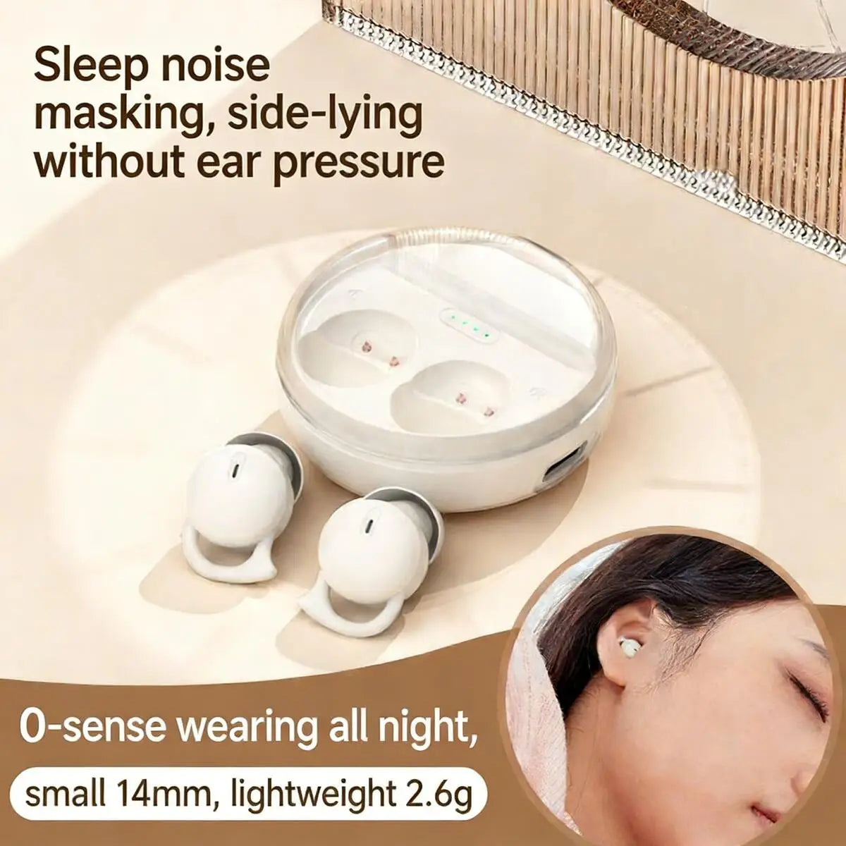 Écouteurs Intra-Auriculaires Bluetooth 5.3 Q26 - Mini Invisibles, Réduction de Bruit ENC, Confort Ergonomique pour Musique, Sieste et Sommeil sur le Côté