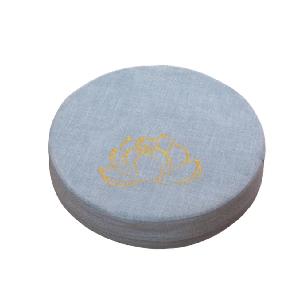 Coussin de Sol Japonais Brodé Motif Lotus – Assise Ronde Épaisse pour Salon de Thé & Méditation