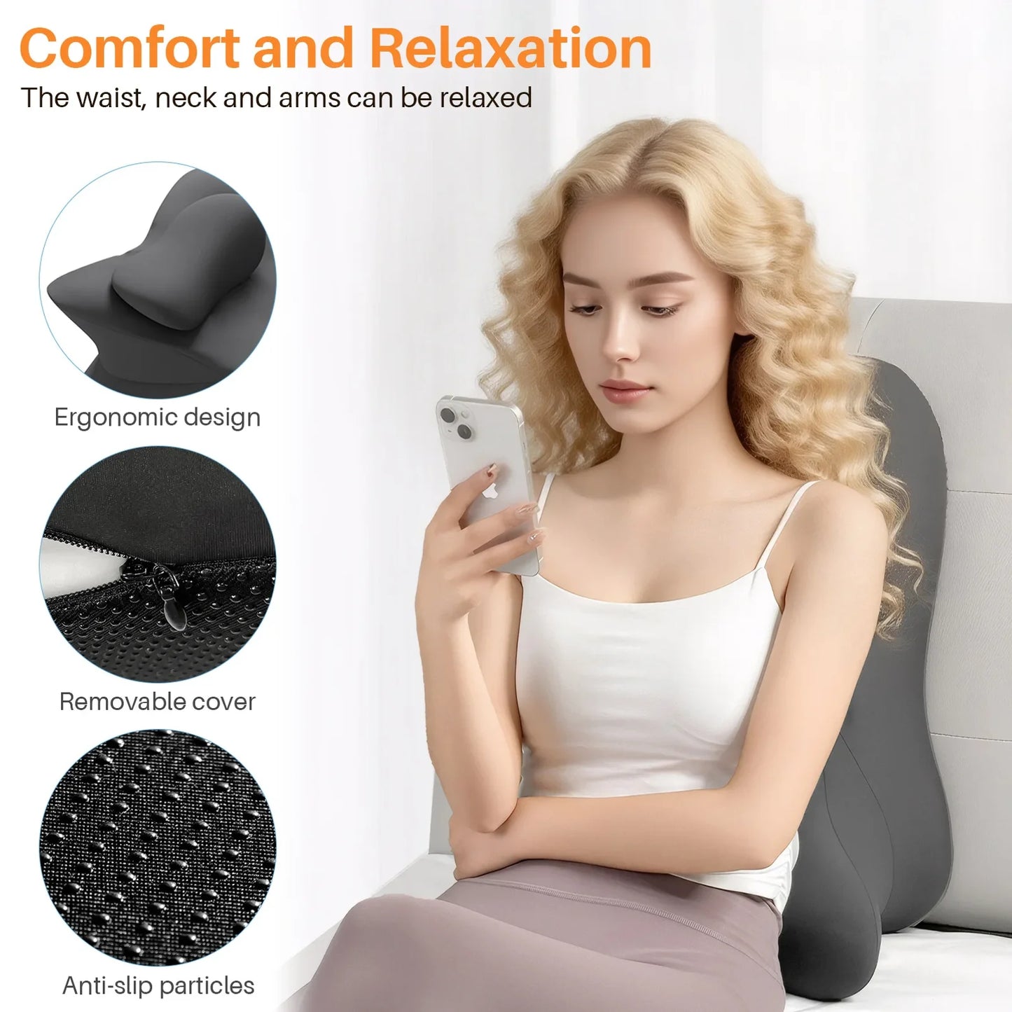Oreiller Ergonomique Multipositions en Mousse à Mémoire de Forme avec Housse Amovible - Oreiller pour Couple, Soulage les Douleurs Corporelles