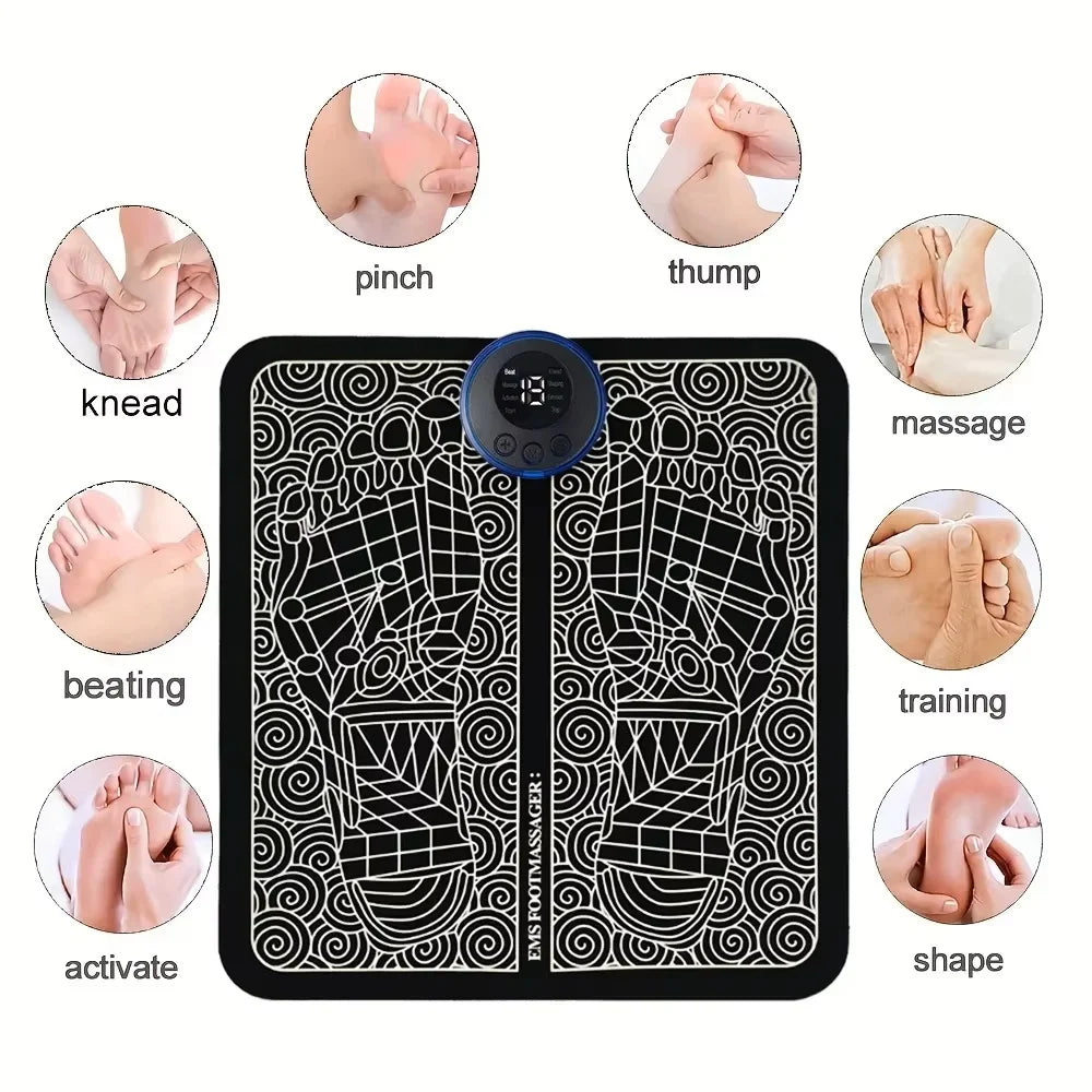 Tapis de Massage Électrique pour Pieds avec Télécommande – Relaxation Musculaire & Circulation