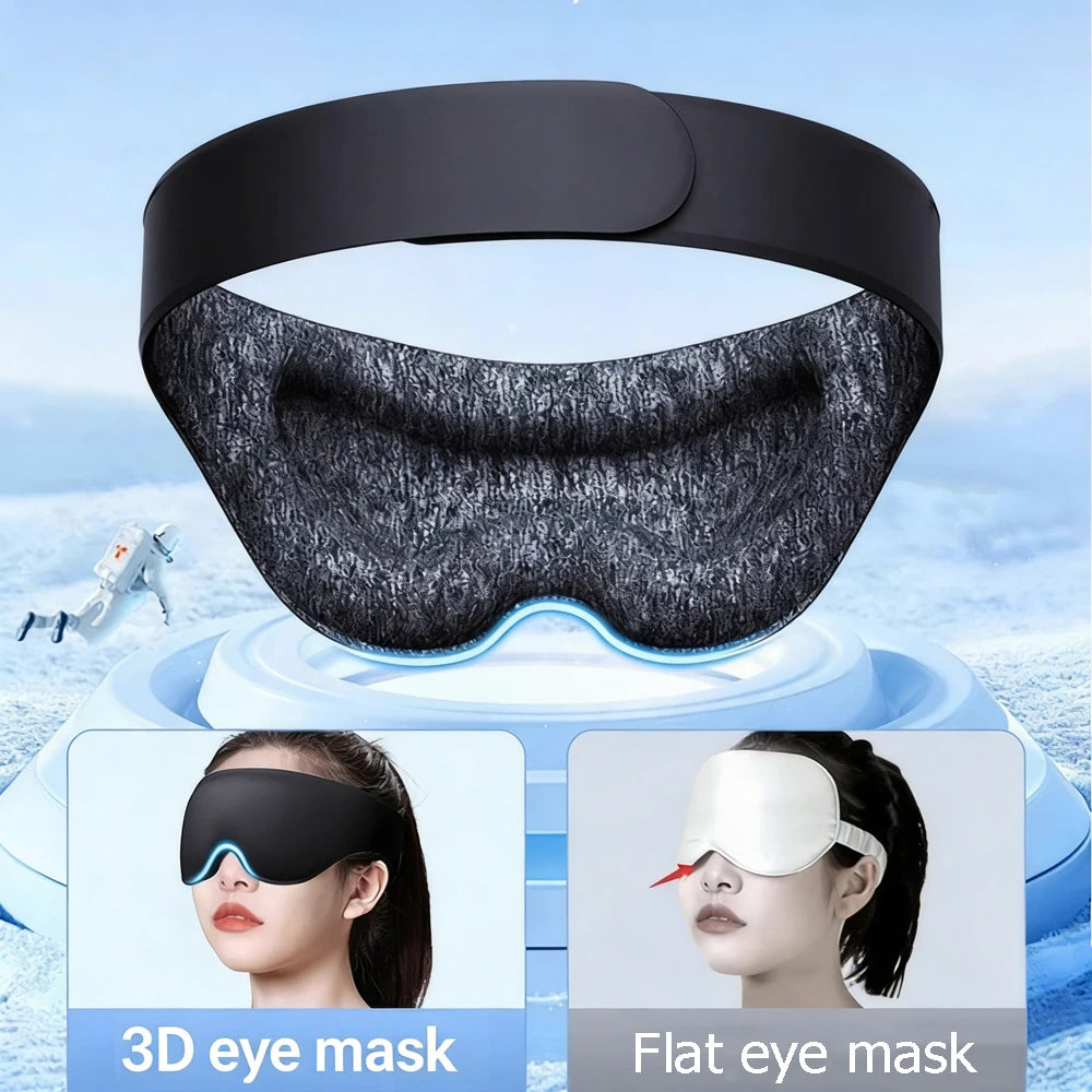Masque de Sommeil 3D Respirant, Confort Anti-Insomnie, Sangle Ajustable