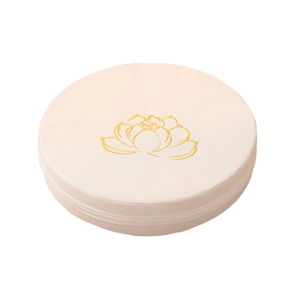 Coussin de Sol Japonais Brodé Motif Lotus – Assise Ronde Épaisse pour Salon de Thé & Méditation