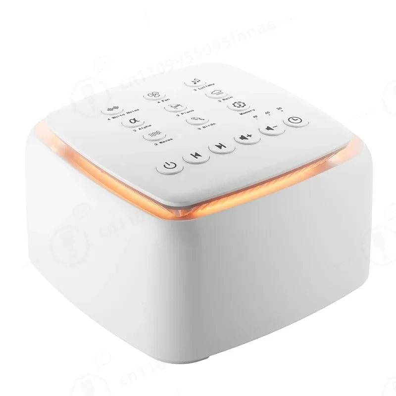 Machine à Bruit Blanc Rechargeable — 30 Sons Apaisants & Veilleuse Chaude