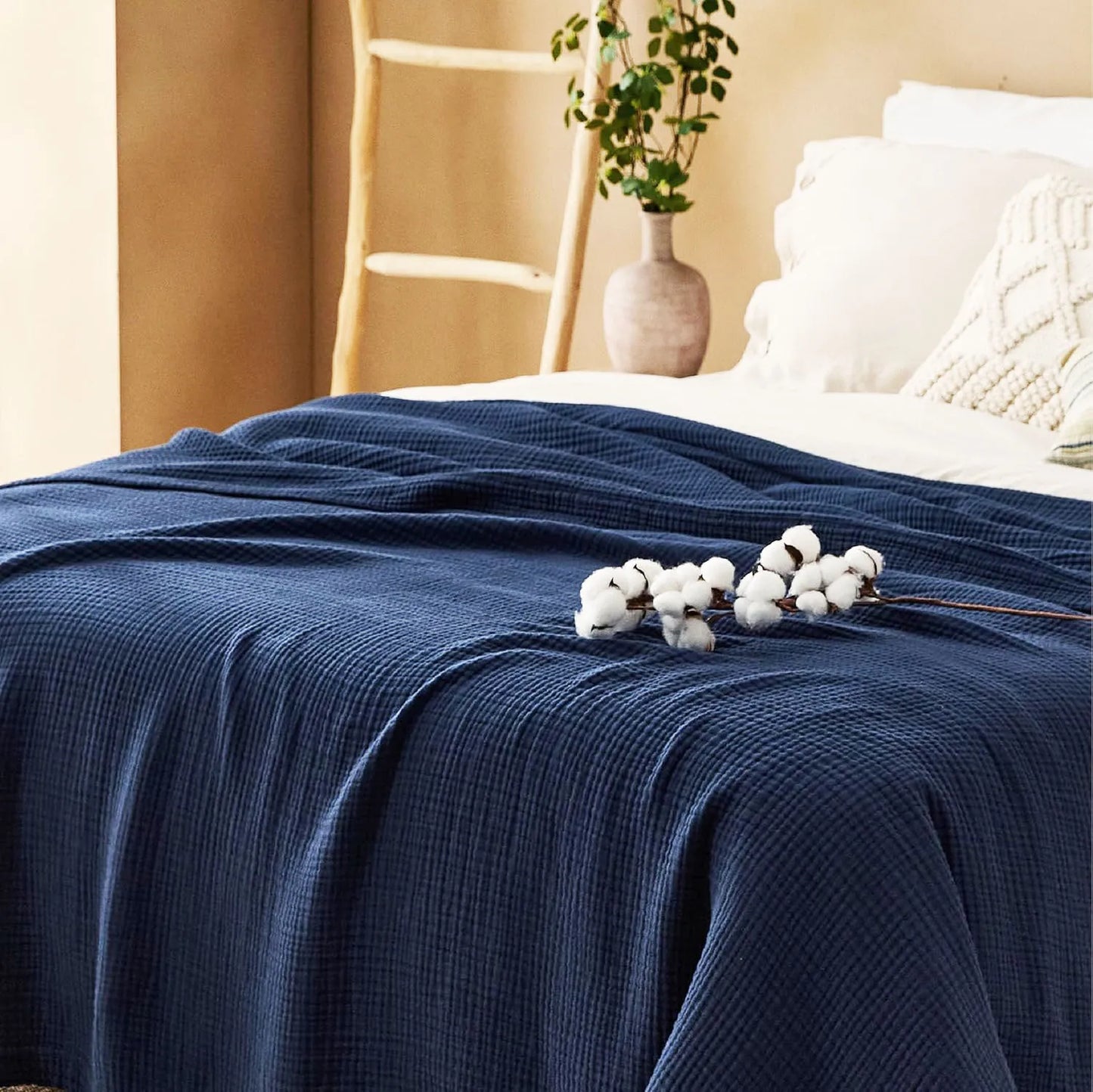Couverture en Mousseline 100% Coton, 6 Couches Légères pour Lit, Gaze Prélavée et Respirante