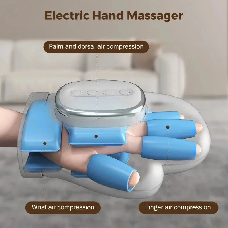Masseur de Mains Grande Taille - 5 Niveaux & 3 Modes de Compression