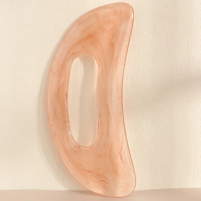 Planche de Massage Gua Sha en Résine avec Manche – Sculpte Visage, Cou & Dos