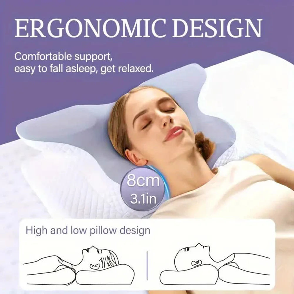 Oreiller Cervical Ergonomique en Mousse à Mémoire de Forme - Le Soutien Que Votre Nuque Attendait