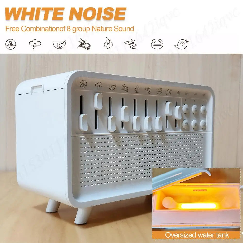 Diffuseur de Bruit Blanc 2025 - Machine à Sons Apaisants pour le Sommeil, Humidificateur d'Huiles Essentielles, Veilleuse et Haut-Parleur Bluetooth