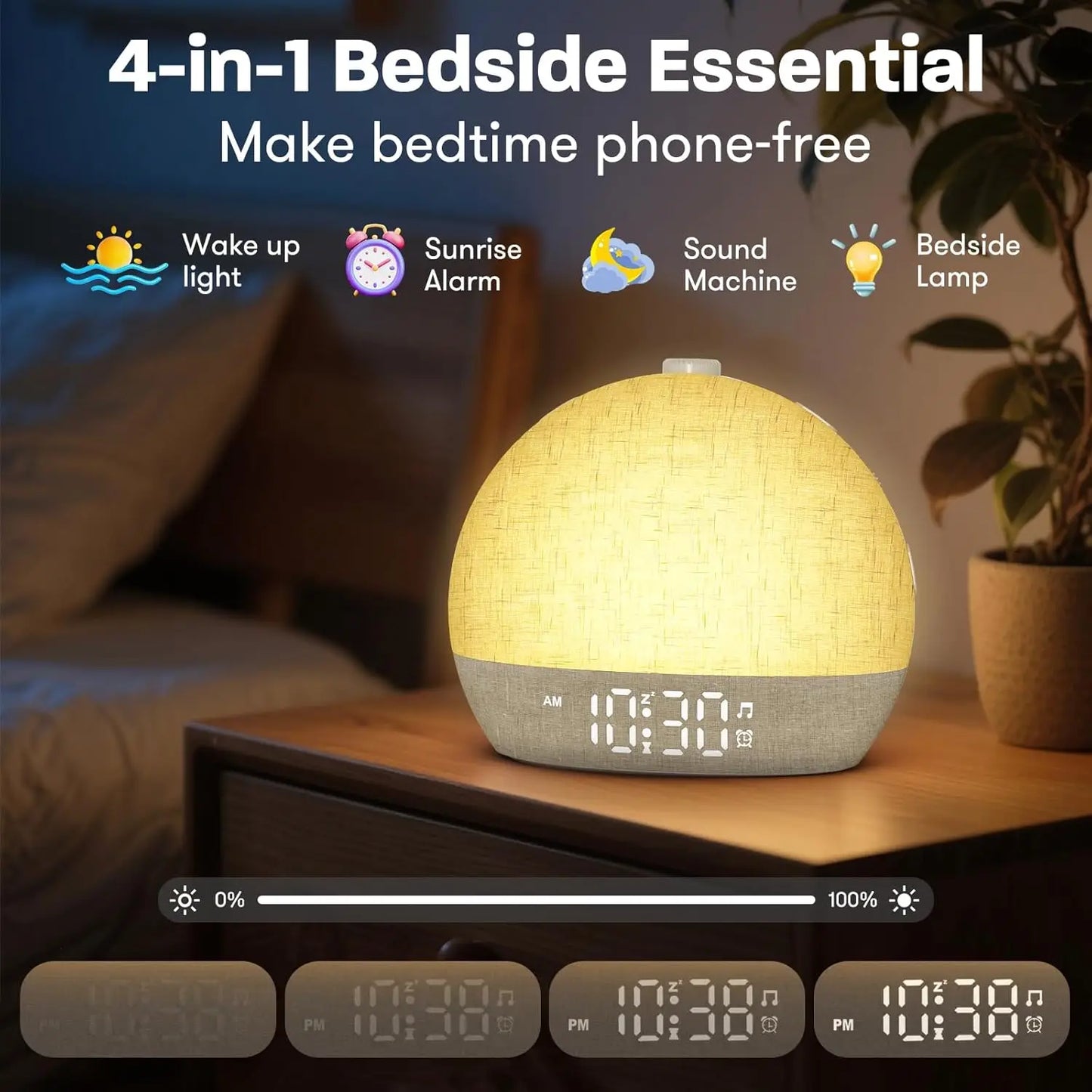 Réveil Lumineux Simulateur d'Aube – Lumière Naturelle & Sons Apaisants