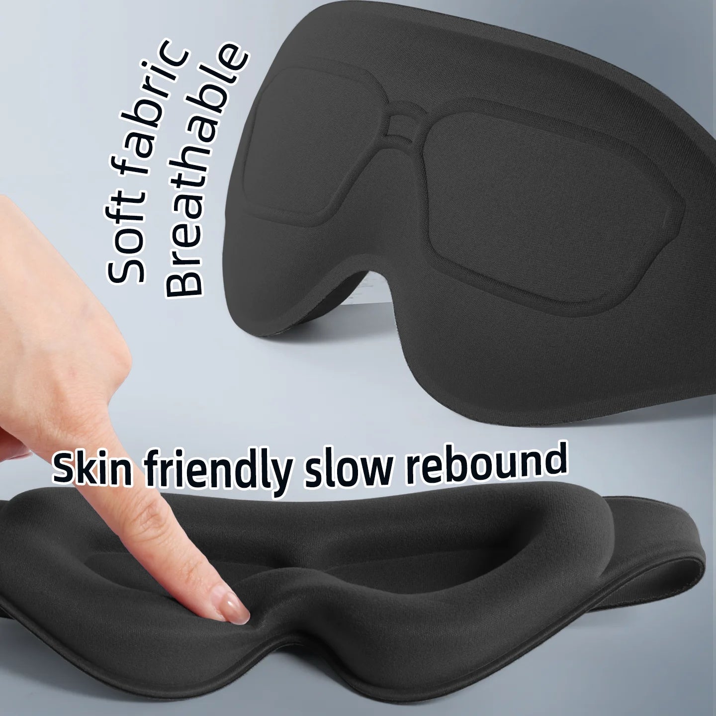 Masque de Nuit 3D Confort Voyage — Occultation Totale, Bande Ajustable