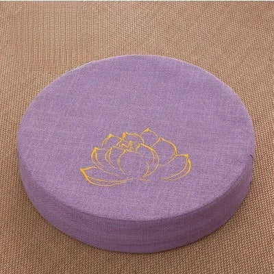 Coussin de Méditation en Lin 40x6cm – Motif Lotus, Assise Confort Yoga & Tapis Tatami
