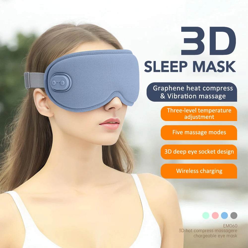 Masseur Oculaire 3D Chauffant Sans Fil – Anti-Fatigue & Relaxation Yeux