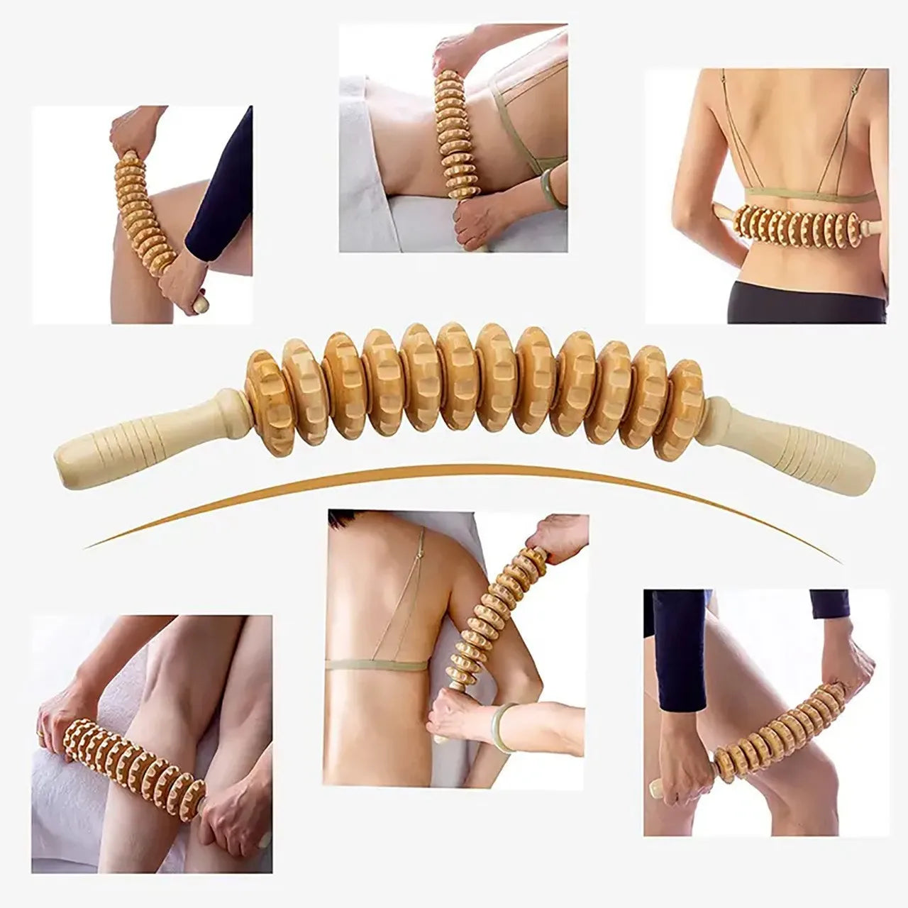 Rouleau Masseur Fascia en Bois - Manuel Anti-Tensions