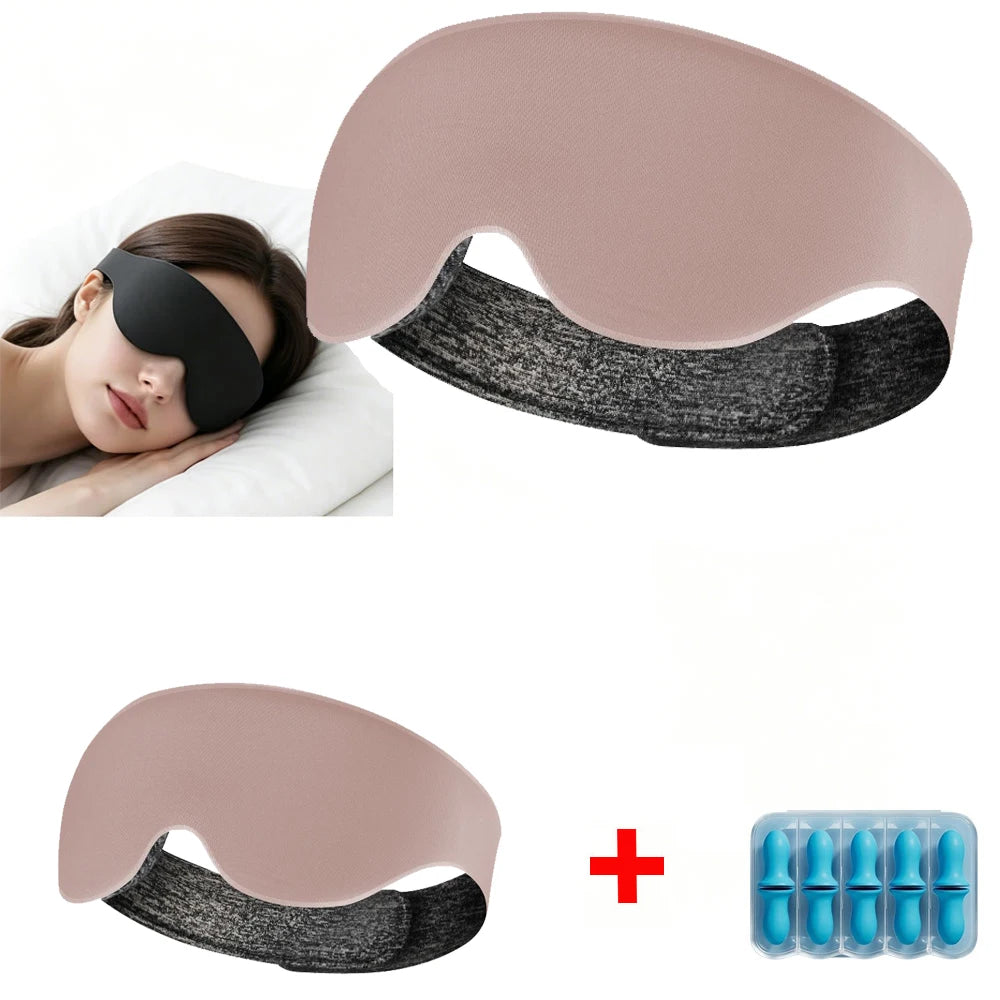 Masque de Sommeil 3D Respirant, Confort Anti-Insomnie, Sangle Ajustable