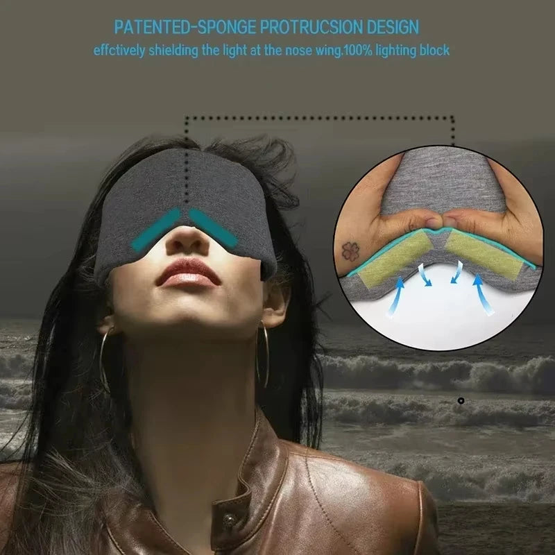Masque de Sommeil Respirant et Anti-Pression, Léger et Portable pour Voyages et Siestes