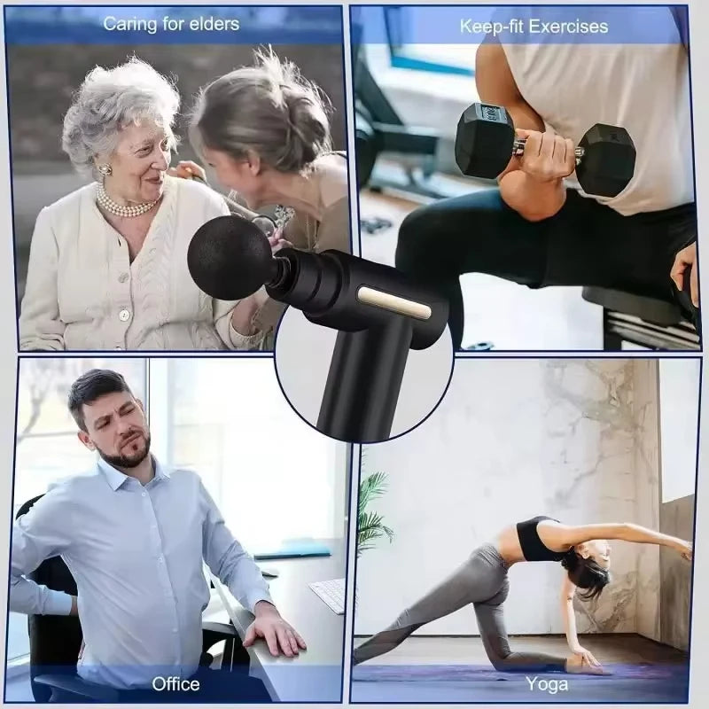 Pistolet de Massage Percussion 4-en-1 – Récupération Musculaire Profonde