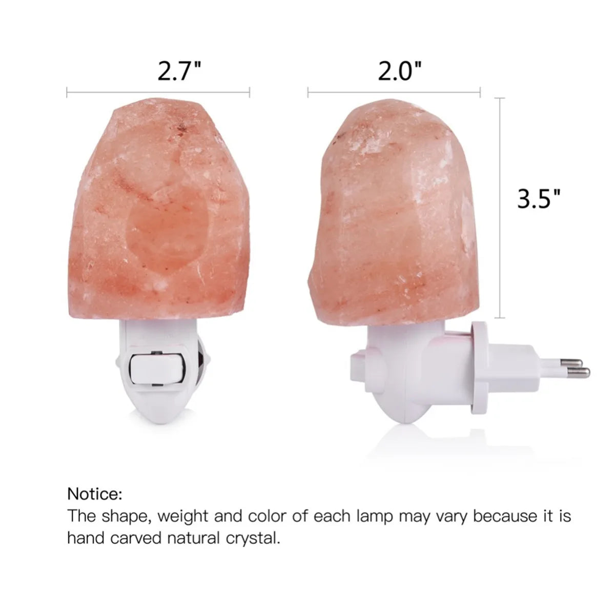 Lampe de Sel de l'Himalaya Murale — Cristal Sculpté, Purification d'Air