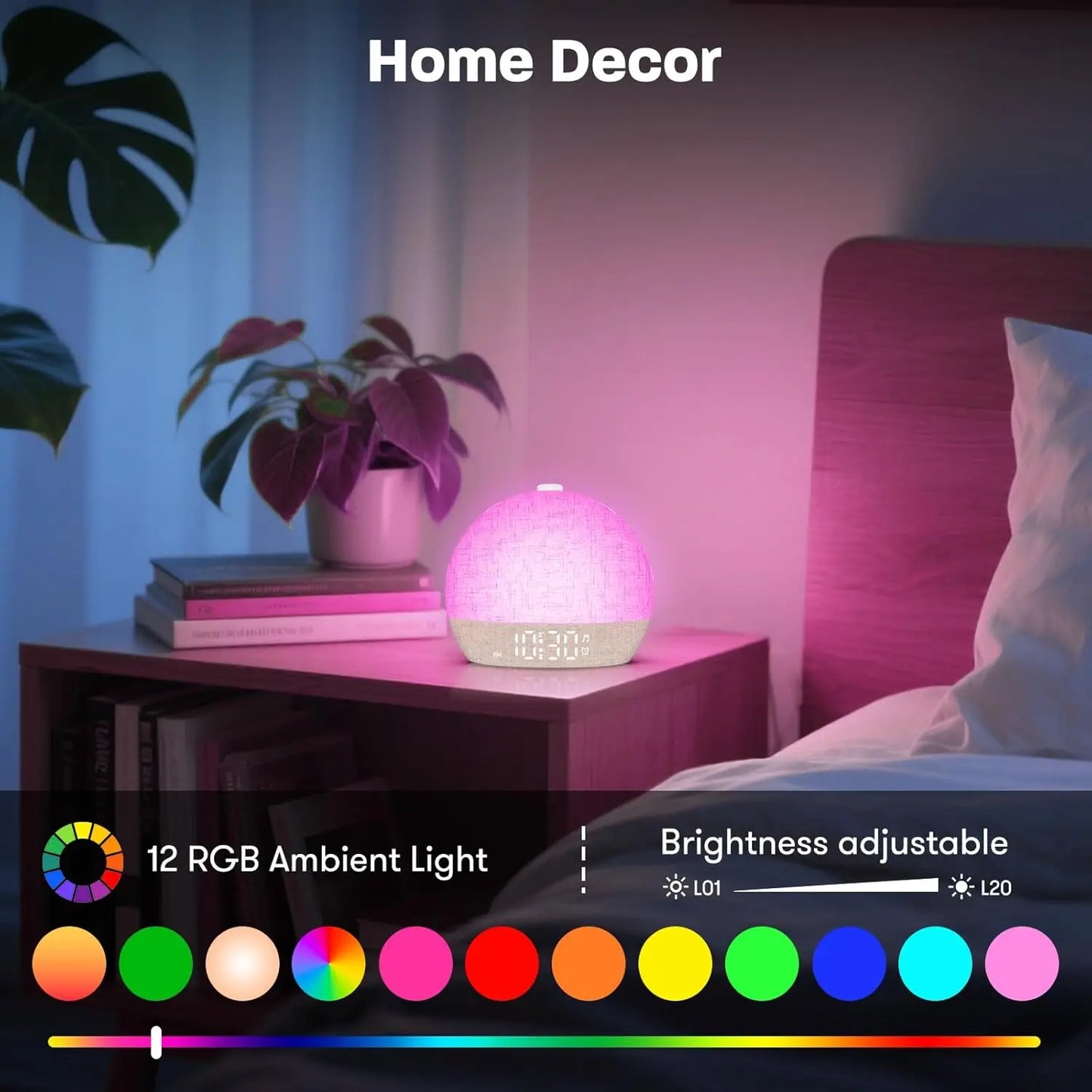 Réveil Lumineux Simulateur d'Aube – Lumière Naturelle & Sons Apaisants
