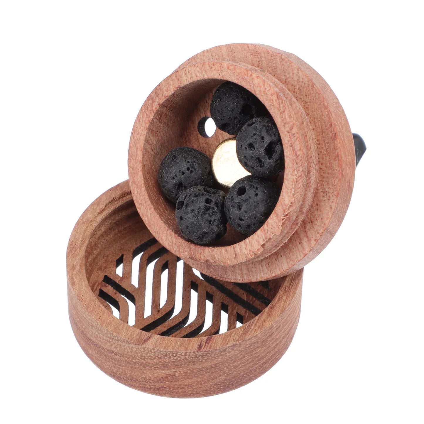 Diffuseur d'Arôme pour Voiture en Bois Sculpté – Parfum Naturel & Clip Aération