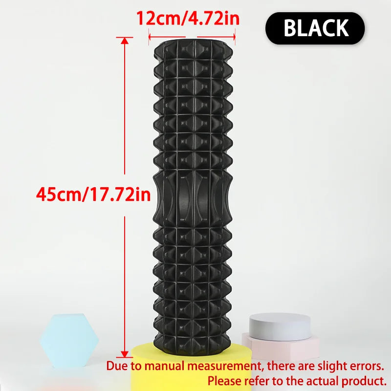 Rouleau de Massage en Mousse 30/45cm — Haute Densité, Soulage le Dos, Jambes & Bras